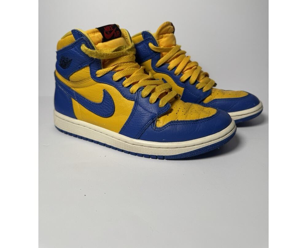 Nike Air Jordan 1 Mid GS FD2596-700 Yellow Blue Youth 7Y Women’s 8.5